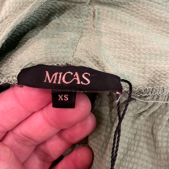 NEW Micas Heavy Satin Wide Leg Pants Sage size XS - Picture 4 of 7